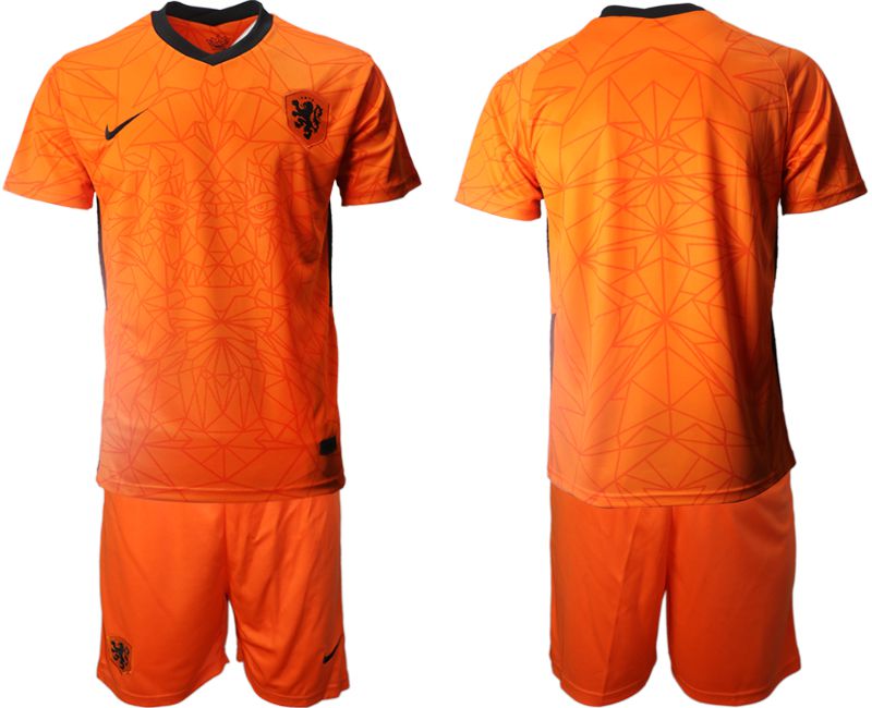 Men 2020-2021 European Cup Netherlands home orange blank Nike Soccer Jersey->england jersey->Soccer Country Jersey
